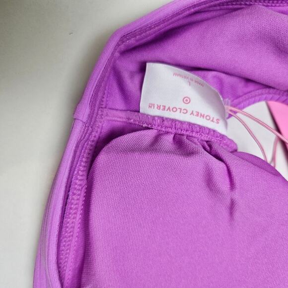 NEW Stoney Clover x Target Ribbed Bikini Top L Purple NWT - Picture 6 of 7